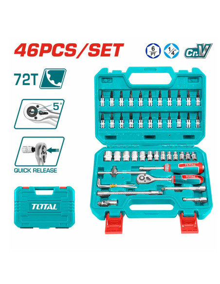 BOITE A DOUILLES 1/4 46PCS THT141462