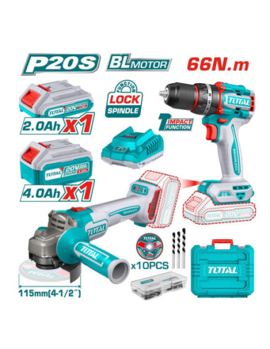 KIT DE 2PCS VISSEUSE+MEULEUSE TCKLI20273