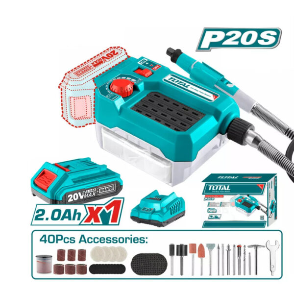 OUTIL MULTI-FONCTIONS 20V S/FIL 40PCS TMGLI20011