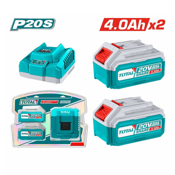 CHARGEUR + 2 BATTERIE 20V 4AH TFBCPK1424