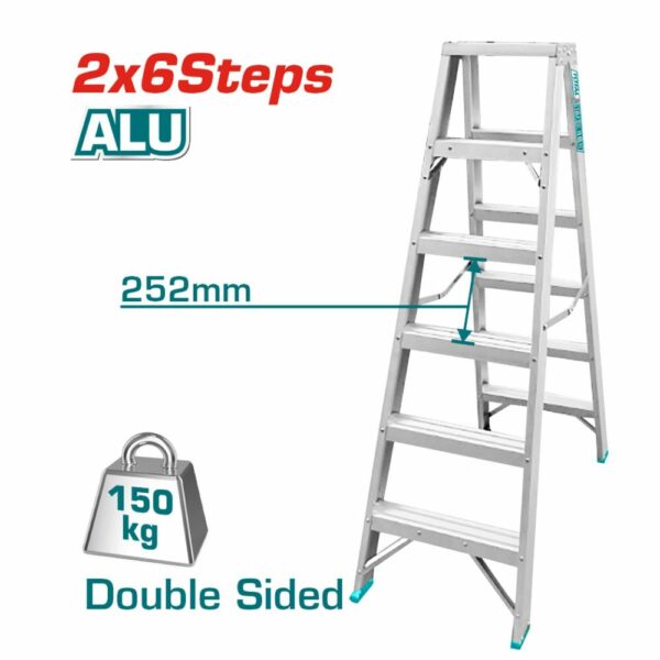 ESCALIER DOUBLE FACE 2X6 EN ALUMINIUM THLAD01061