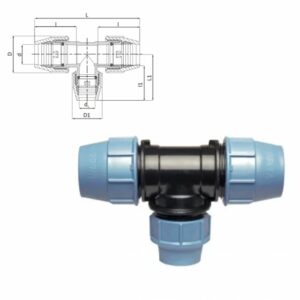 TÉ 90° RÉDUIT À COMPRESSION PN 16