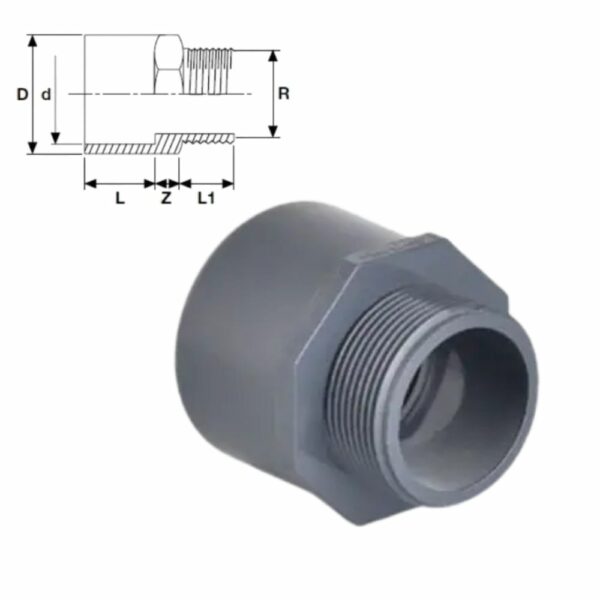 EMBOUT PRESSION PVC MALE