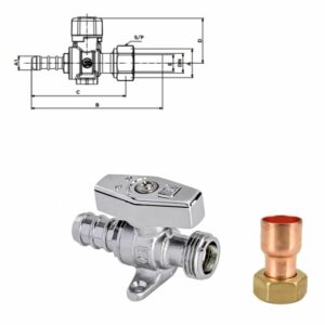 ROBINET DE GAZ DOMESTIQUE PORTE CAOUTCHOUC AVEC BUSE