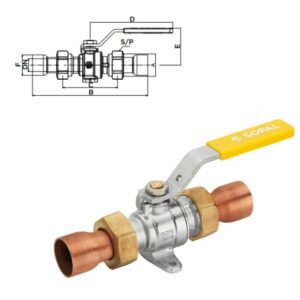 VANNE GAZ A BS APPLIQUE BUSE CUIVRE AVEC LEVIER