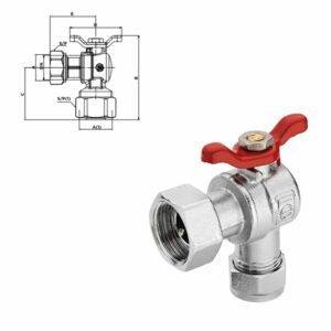 VANNE A BS EQUERRE ECROU LIBRE POUR TUBES MULTICOUCHES