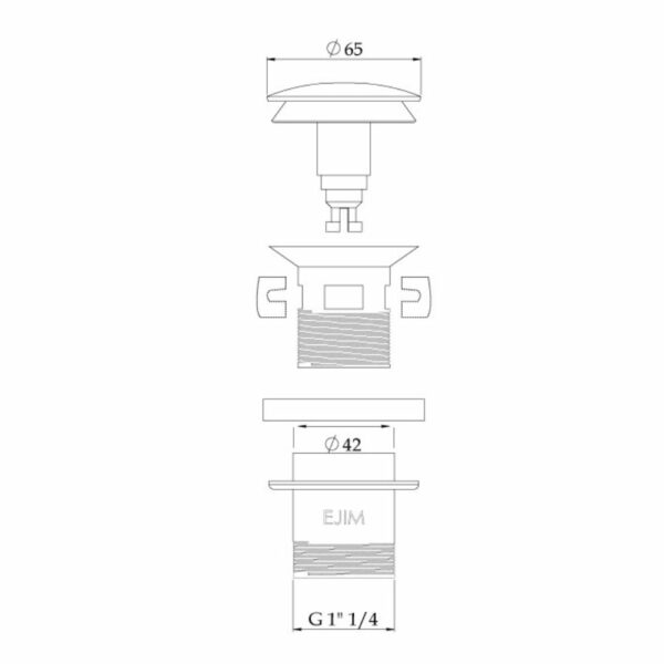 BONDE DE LAVABO CLIC-CLAC 1” 1/4 Ø32 – Image 2