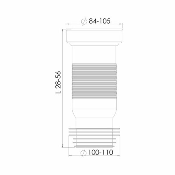 PIPE D'EVACUATION W.C EXTENSIBLE Ø100/110 – Image 2