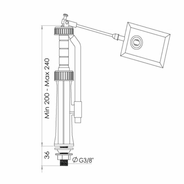 ROBINET FLOTEUR Ø12/17 ALIMENTATION BAS – Image 2