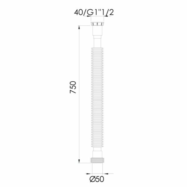 SIPHON EXTENSIBLE AVEC JOINT A LEVRE 1"1/2 – Image 2