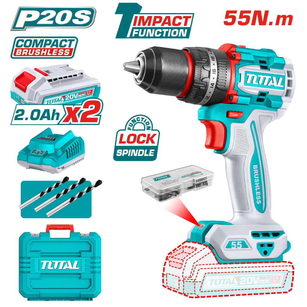 VISSEUSE A PERCUSSION 20V 2.2AH TIDLI20558