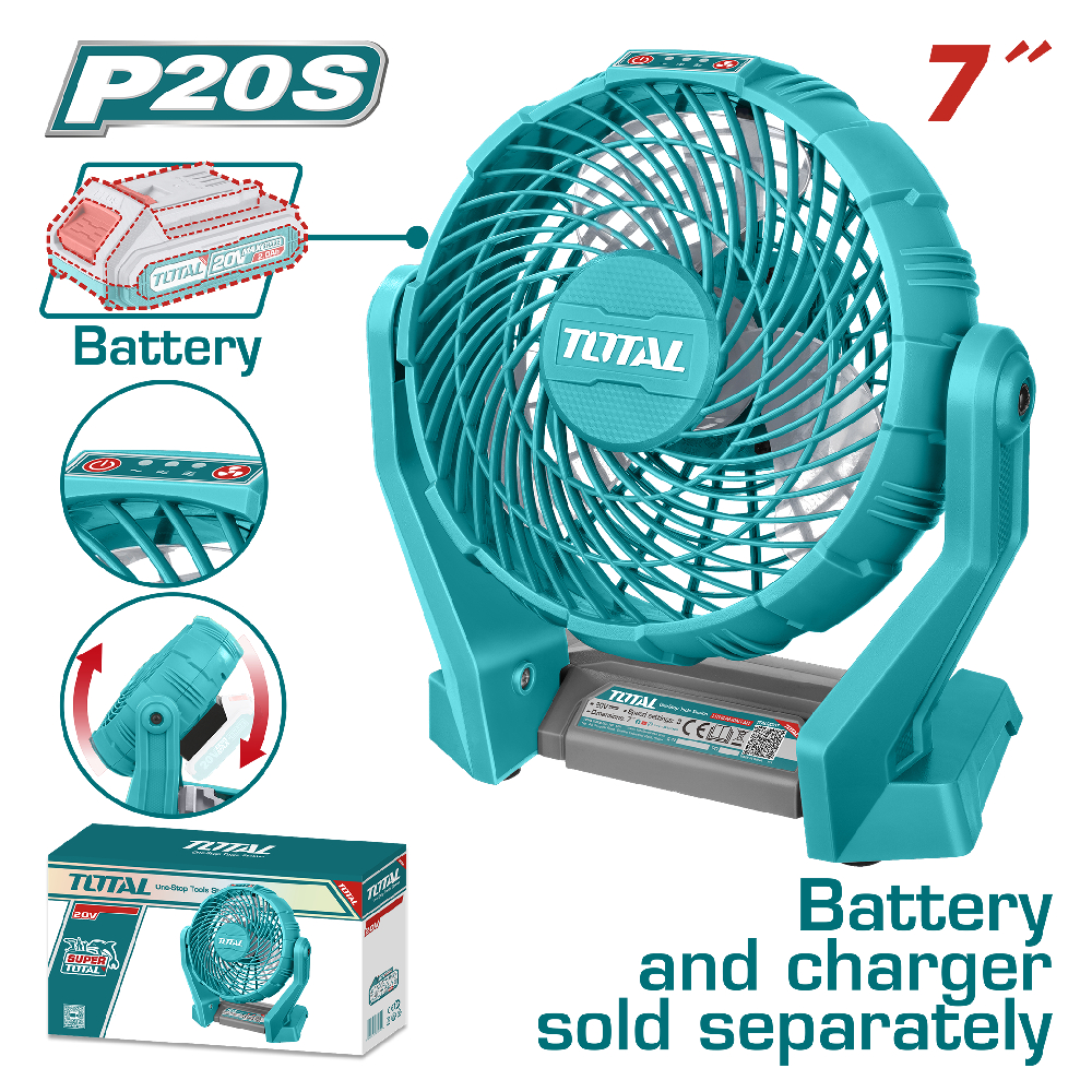 VENTILATEUR 7" 20V 2AH S/BAT TFALI2007