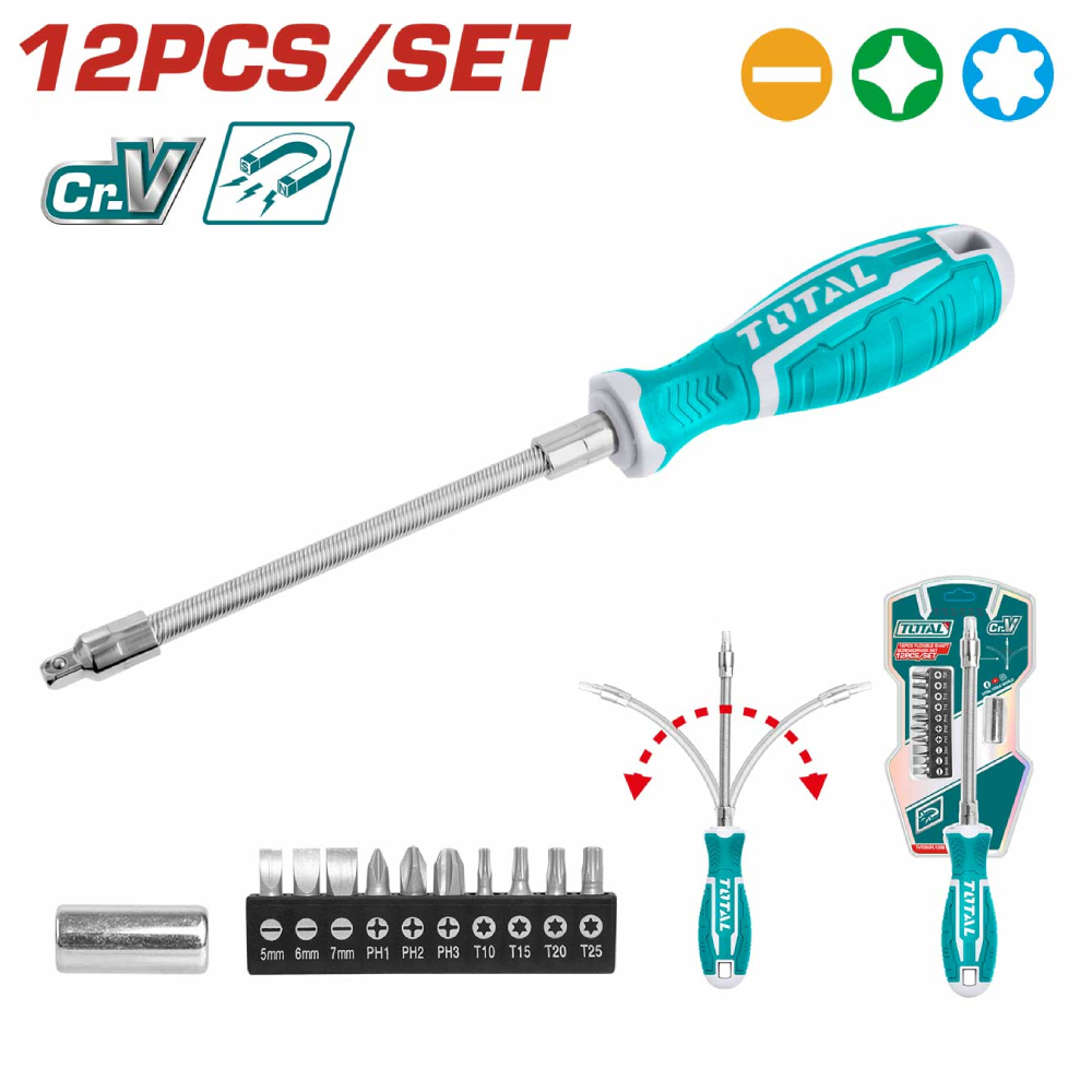 JX 12 TOURNEVIS+EMBOUTS FLEX THT250FL1206