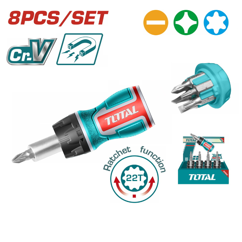 TOURNEVIS 8EN1 CLIQUET TACSDS1726