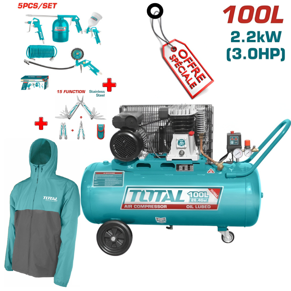 PACK COMPRESSEUR 100L 220V 3CV TC1301006E-053-82-51