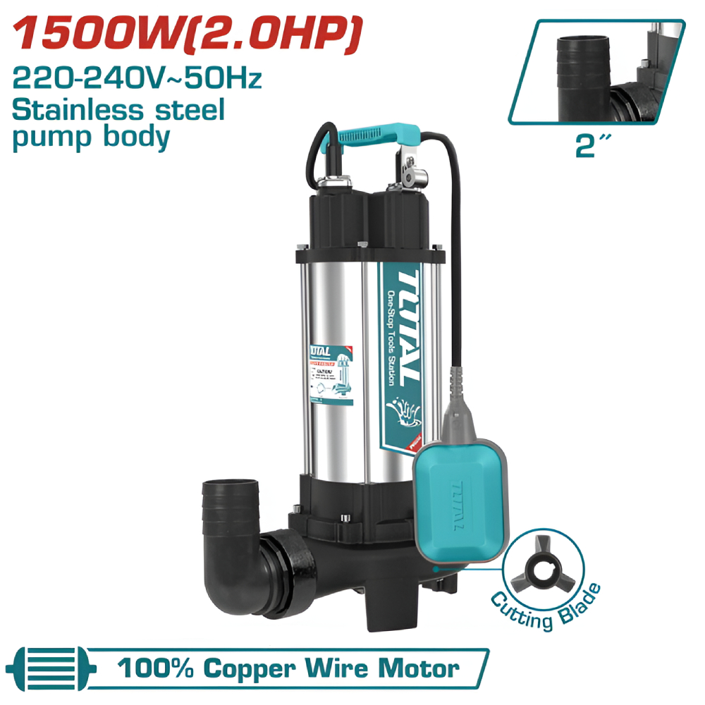 POMPE SUBMERSIBLE 2CV 1500W TWP7150026